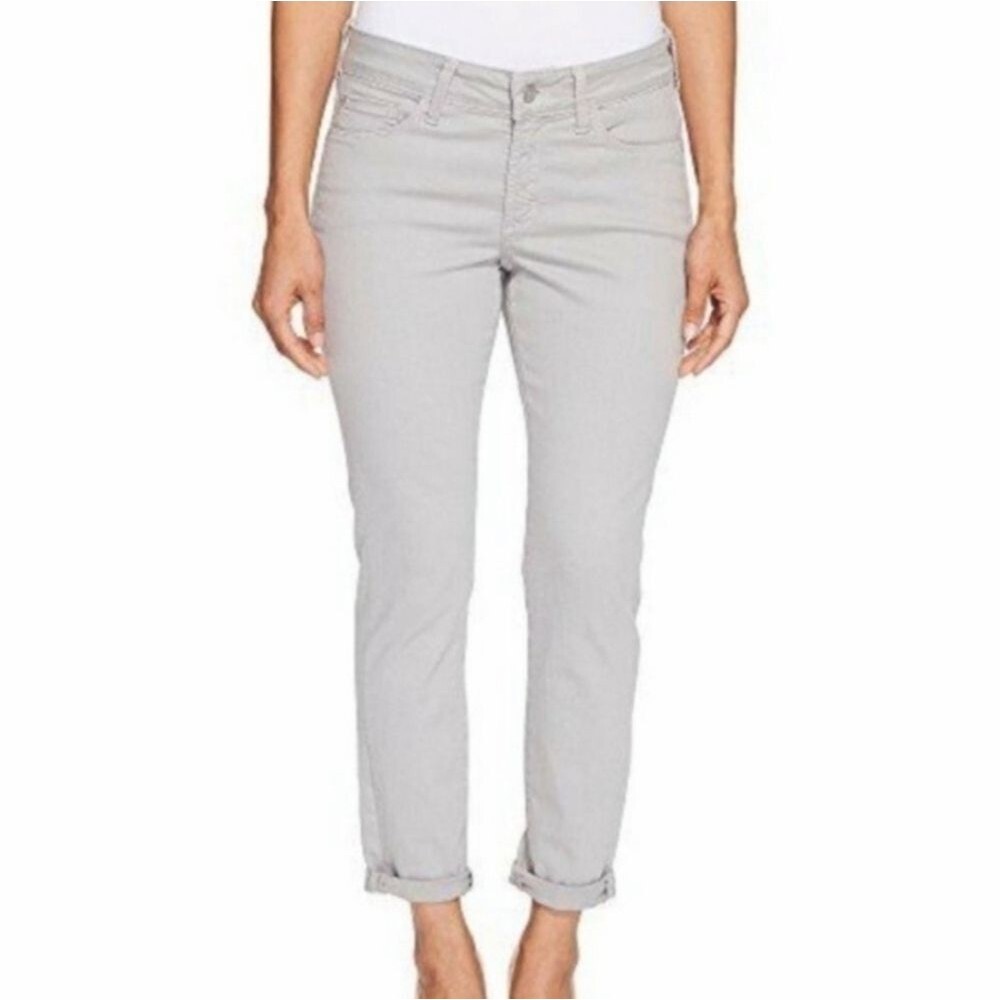 Nydj gray skinny ankle denim jeans size 10